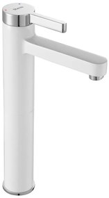 Vysoká umývadlová batéria Rea Polo biela chróm