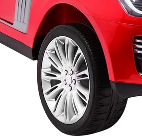 Ramiz Range Rover HSE lakované detské auto pre 2 deti červené SUV + ovládač na diaľkové ovládanie + audio panel