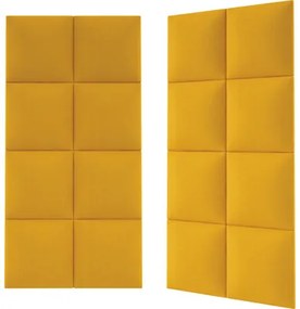 Čalúnený nástenný panel Velvet 30x30 cm žltý