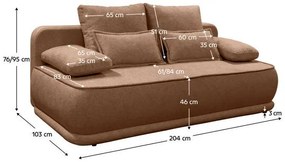 Rozkladacia pohovka LAGOON hnedá