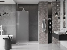 Mexen Velar, posuvné sprchové dvere do otvoru 150 cm, 8mm sklo námraza, biela matná, 871-150-000-31-20