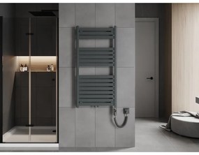 Mexen Uran, elektrické vykurovacie teleso 1200x600 mm + vykurovacia tyč 600 W, antracitová, W105-1200-600-2600-66