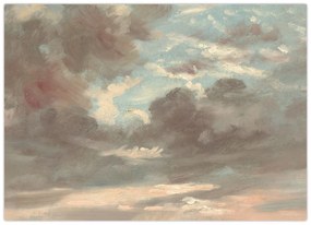 Sklenený obraz - John Constable, Cloud Study Stormy Sunset, reprodukcia (70x50 cm)
