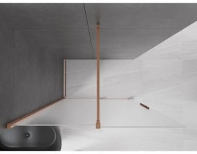 Mexen Velar, sprchová zástena s posuvnými dverami Walk-in 160 x 200 cm, 8mm sklo námraza, medená matná, 871-160-000-33-65