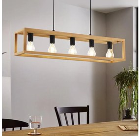 Eglo 32143 - Závesný luster na lane BLACKCROWN 5xE27/40W/230V hnedá