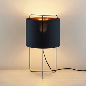 Lindby Kesta stolná lampa, čierno-zlatá, 50 cm