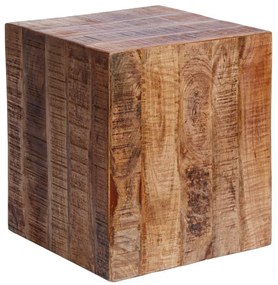 Príručný stolík FACTORY 40 cm s kolieskami mangové drevo