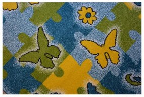 Detský kusový koberec Motýle modrý 180x270cm