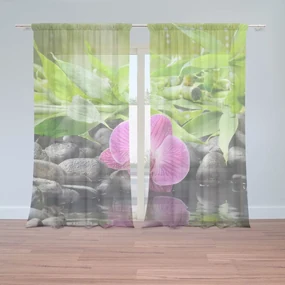 Sablio Záclony Ružová Orchidea: 2ks 150x250cm