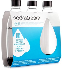 SodaStream Fľaša FUSE 3Pack 1 l, čierna