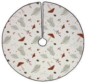 Biely prateľný bavlnený okrúhly koberec pod stromček s vianočným motívom ø 133 cm Toadstool – Butter Kings