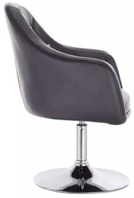 LuxuryForm DESIGN Kreslo ROMA na striebornom tanieri - čierne