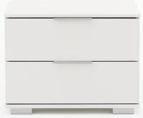 Nočný stolík Easy Plus, 2 zásuvky, alpská biela%