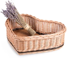 Košík na preglejke prútené srdceš. 38 x hl. 28 x v. 12