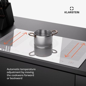 Klarstein Masterzone 90 Flex, indukčná varná doska, max. 12 600 W, vstavaná, 5 zón, 2 Flex zóny, technológia ThermoBoost, Smart Flex