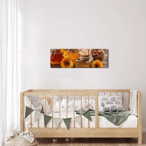 Obraz - Zátišie s medovými pohármi (s hodinami) (90x30 cm)