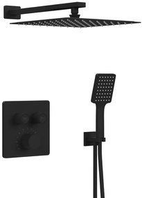 Sapho Sapho, SMART SELECT podomietková termostatická sprchová súprava, 2 výstupy, vystúpenie, čierna mat, RP042B-01