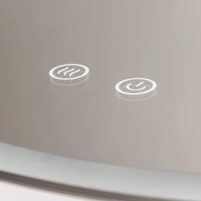 Brilagi-LED stmievateľné vyhrievané zrkadlo s podsvietením, hliníkový profil ALU PRO LED/18W/230V, priemer 60 cm, IP44, lesklý chróm