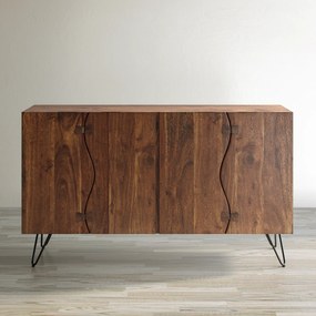 Komoda Avola 137 cm z masívu čierna/orech