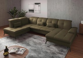 XXXLutz SEDACIA SÚPRAVA, koža, olivovozelená Sit & More - Sedačky - 00014401214C