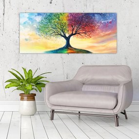 Obraz – Maľovaný strom ročných období (120x50 cm)