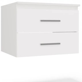 Závěsná skříňka pod umyvadlo s deskou NEL 2S 60 cm bílá