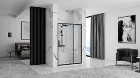 Rea Rapid Swing, jednokrídlové výklopné sprchové dvere 120 x 195 cm, 6mm číre sklo, čierny profil, REA-K6413