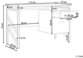 Písací stôl 117 x 57 cm čierny MORITON Beliani