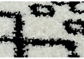 Koberec BERBER SAFI N9040, biela-čierna - strapce, Maroko Shaggy Veľkosť: 80x200 cm