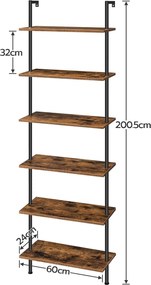 Knihovna Vasagle Zorami 60 cm černá/hnědá