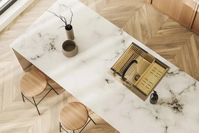 Laveo Malawi, 1-komorový nerezový drez s príslušenstvom 580x500x200 mm, zlatá matná, LAV-SLMAG10D