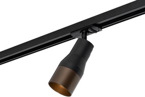 Moderné bodové svetlo čierne s tmavou bronzou pre koľajnicový systém 1-fázový - Iconic Kohua