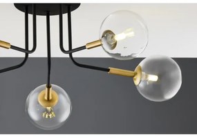 Jupiter 2040 - Luster na tyči BURANO 5xG9/10W/230V čierna/zlatá/číra