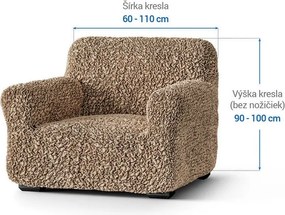 Bielastické poťahy FUCO biobavlna orieškové kreslo (š. 60 - 110 cm)