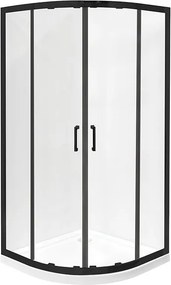 Besco Štvrťkruhový sprchový kút MODERN BLACK HR 80x80 (90x90), výška 190 cm - bez vaničky BESCO-Rozmery: 80x80