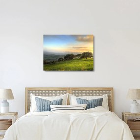 Sklenený obraz - Výhľad z kopca (70x50 cm)