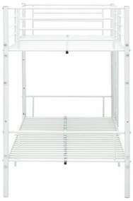 vidaXL Poschodová posteľ biela kovová 90x200 cm manželská