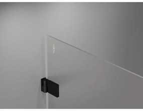 Mexen Lunar-B, ľavý výklopný sprchový kút 95 x 80 cm, 8mm číre sklo, čierny profil, 832-095-080-70-00-L