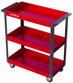 Kovový pojazdný dielenský vozík s 3 policami BestBerg BBTC-301 / SPCC steel