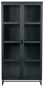 Čierna vitrína z dubového dreva 95x195 cm Everett - Rowico