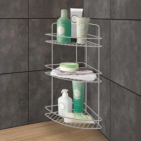 Oceľová kúpeľňová polička v lesklo striebornej farbe Luxy – Metaltex