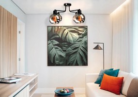 Sklenená stropná lampa s LED žiarovkami, 4xe27 - dymová guľa