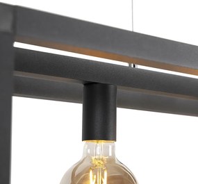 Priemyselné závesné svietidlo čierne 4-svetlo - Big Cage