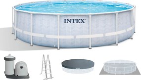 INTEX CHEVRON PRISM FRAME Okrúhly bazén 488×122cm s kartušovou filtráciou 220–240V 26746NP