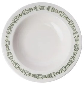 24-dielna jedálenská súprava biela/zelená/porcelán