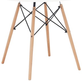 Jedálenský stôl, biela/buk, priemer 90 cm, GAMIN 2 NEW 90