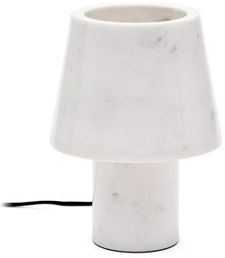 Mramorová stolová lampa slonovinová s mramorovým tienidlom (výška 27 cm) Alaro – Kave Home