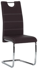 Kondela Jedálenská stolička, hnedá/svetlé šitie, ABIRA NEW 66449