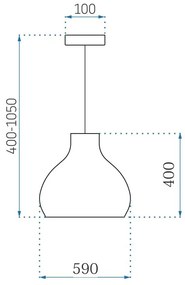 Toolight, prírodné závesné svietidlo 1xE27 APP985-1CP BIG, hnedá-čierna, OSW-01044