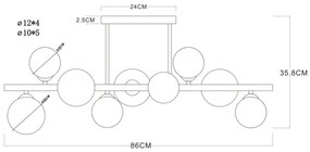 Globo 56133-9D - LED Luster na tyči RIHA 9xG9/3W/230V